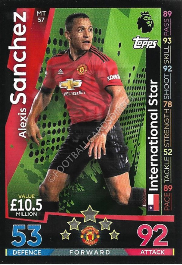 Mt57 Alexis Sanchez Man Utd International Stars Match Attax 2 Football Cards Direct