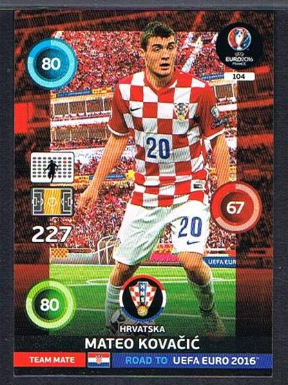 #104 Mateo Kovacic Adrenalyn XL Road To Euro 2016 – Football Cards Direct