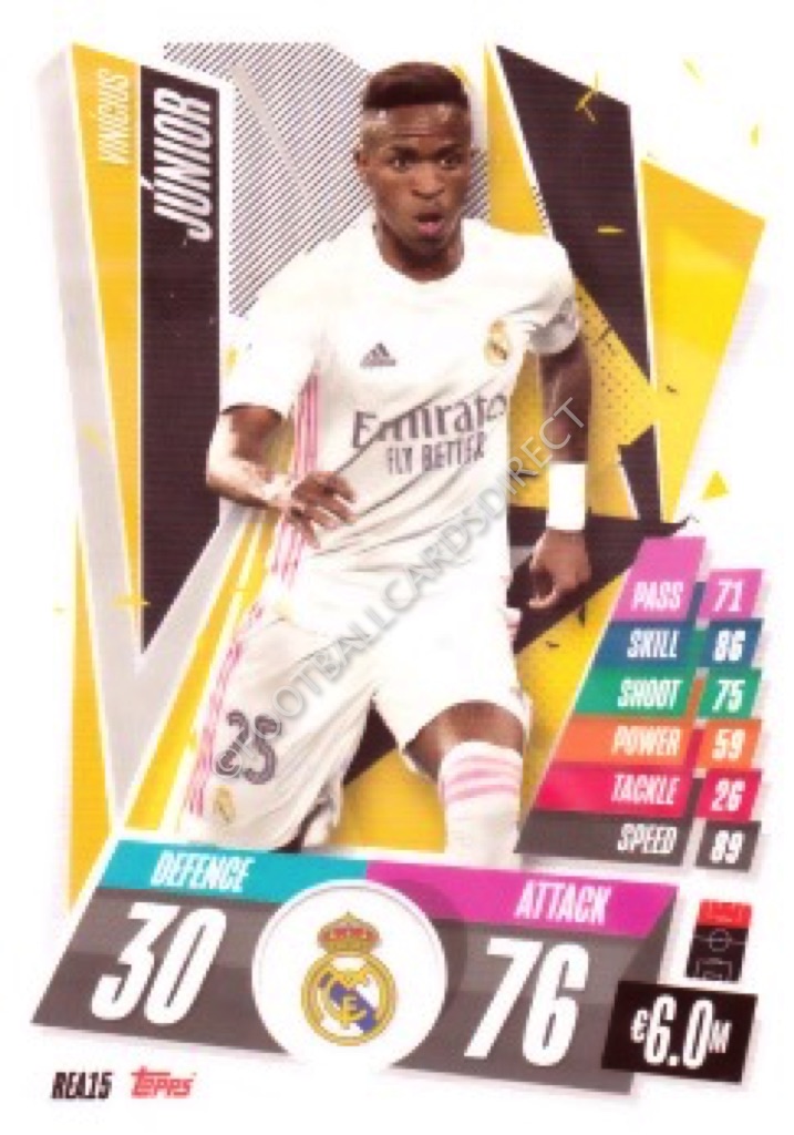 REA15 VINICIUS JUNIOR (REAL MADRID CF) MATCH ATTAX 2020-2021