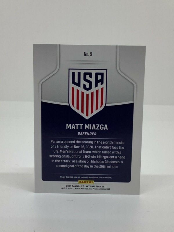 PANINI USA NATIONAL TEAM COLLECTION 2021 MATT MIAZGA #9 - Image 2