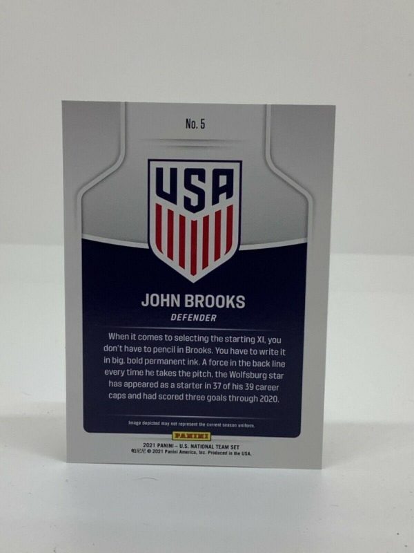 PANINI USA NATIONAL TEAM COLLECTION 2021 JOHN BROOKS #5 - Image 2