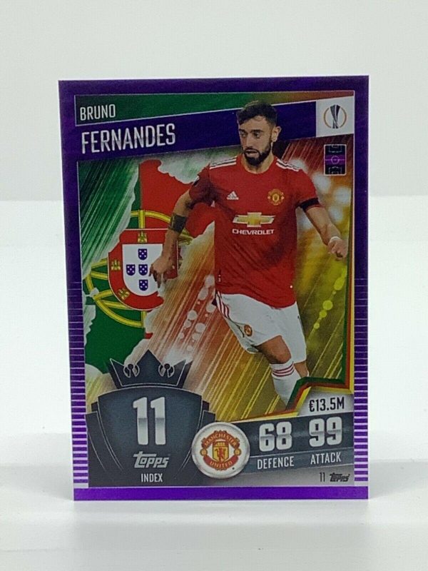 TOPPS MATCH ATTAX 101 2020-21 BRUNO FERNANDES MANCHESTER UNITED PURPLE #011