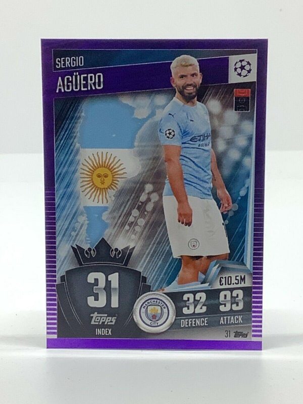 TOPPS MATCH ATTAX 101 2020-21 20/21 SERGIO AGUERO MANCHESTER CITY PURPLE #031