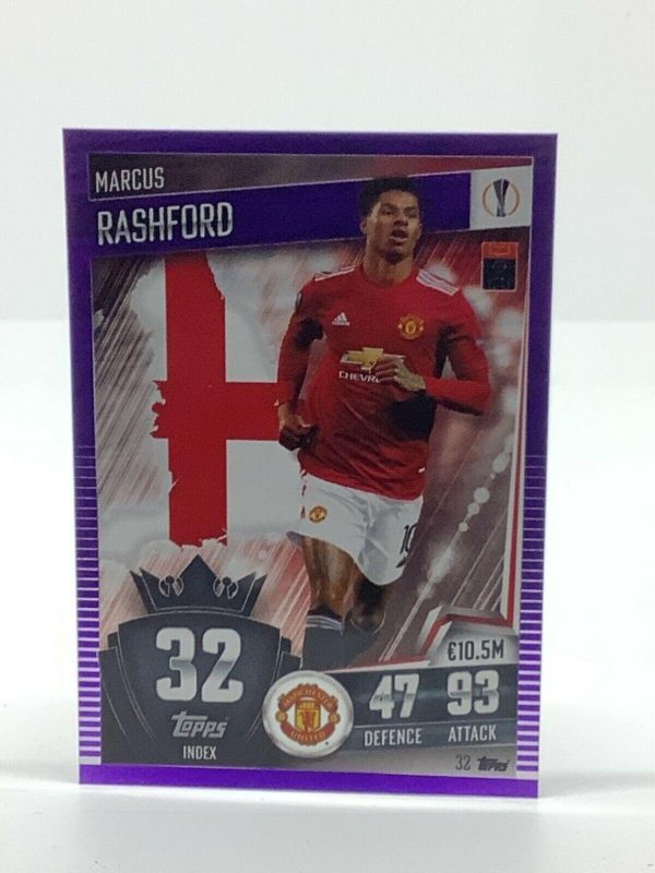 TOPPS MATCH ATTAX 101 2020-21 MARCUS  RASHFORD MANCHESTER UNITED PURPLE #032