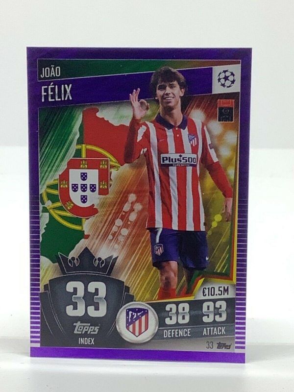 TOPPS MATCH ATTAX 101 2020-21 20/21 JOAO FELIX ATHELTICO MADRID PURPLE #033