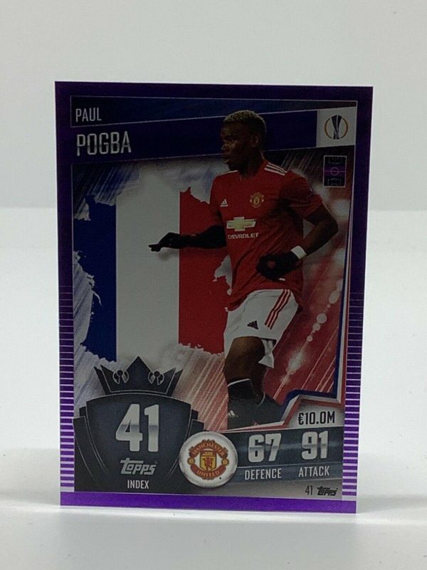 TOPPS MATCH ATTAX 101 2020-21 20/21 PAUL POGBA MANCHESTER UNITED PURPLE #041