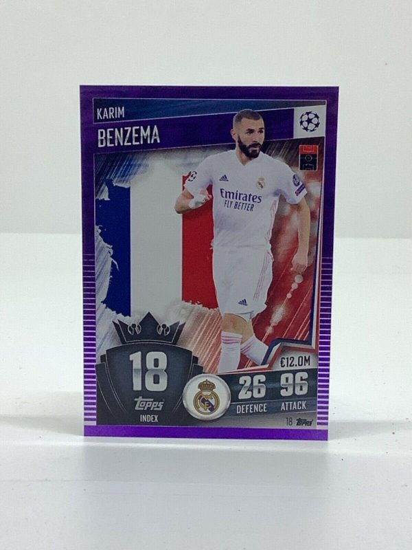 TOPPS MATCH ATTAX 101 2020-21 20/21 KARIM BENZEMA REAL MADRID PURPLE #018