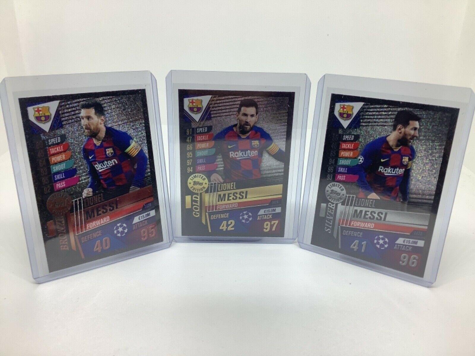 MATCH ATTAX 101 2019/20 LIONEL MESSI LIMITED EDITION GOLD SILVER BRONZE ...