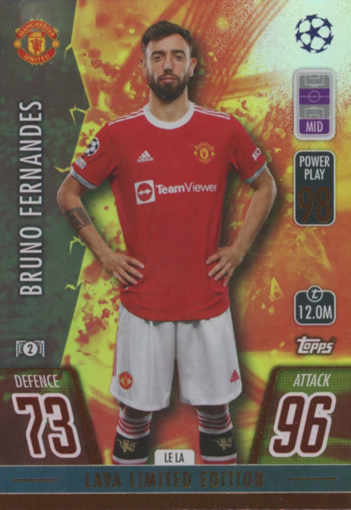 LELA BRUNO FERNANDES LAVA LIMITED EDITION TOPPS MATCH ATTAX 2021